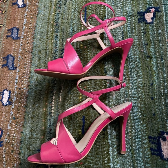 Nine West Pink Strappy High Heel Sandals - Picture 2 of 8